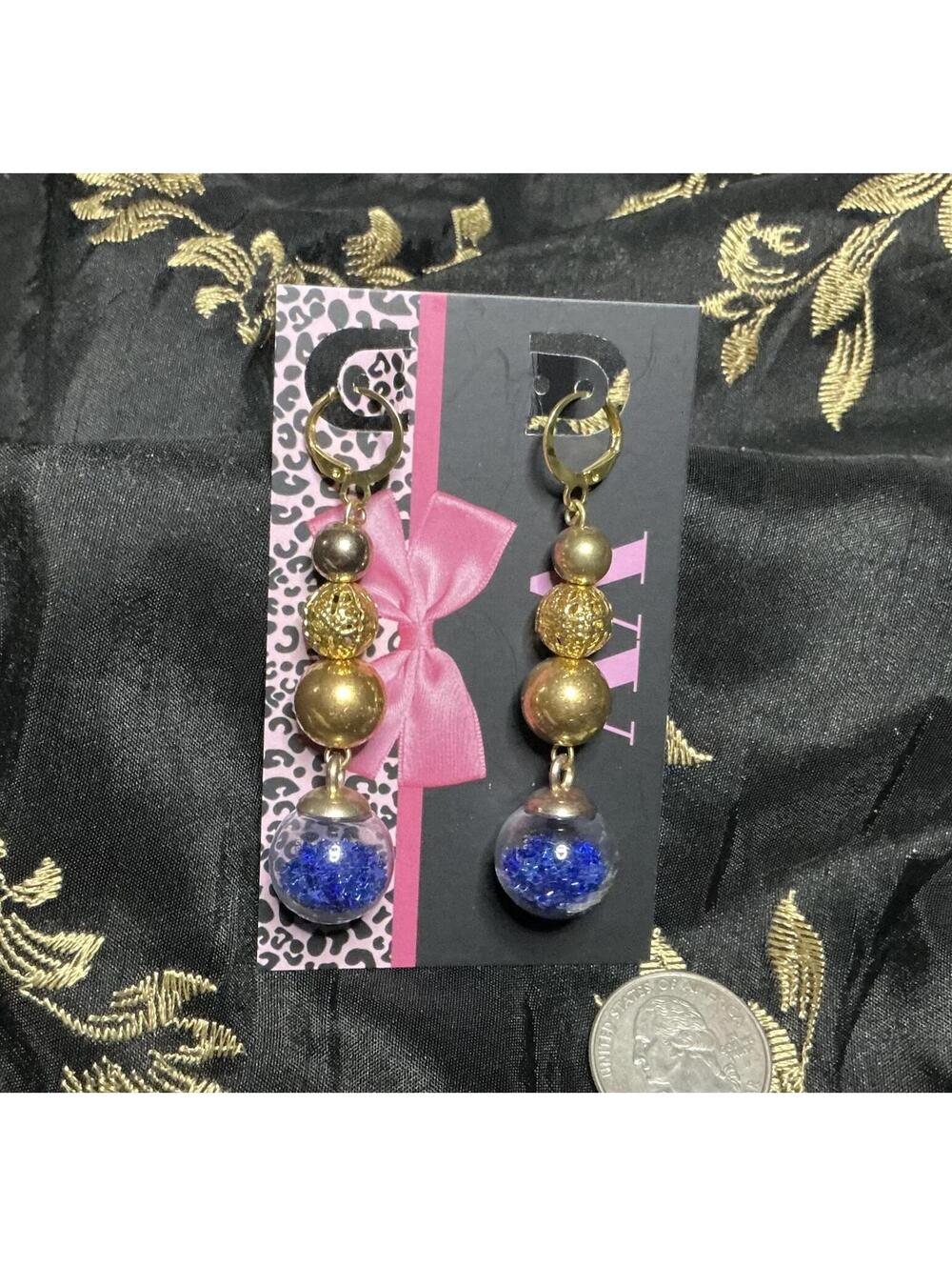 Quash Blue Glass Earrings